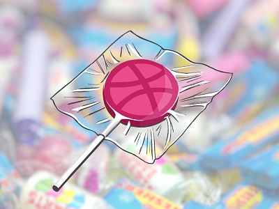 Dribbble Lolly candy dribbble dribbble stickers illustration lollipop sticker