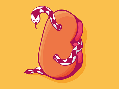 B - 36 Days of Type 36 days of type b illustration orange snake