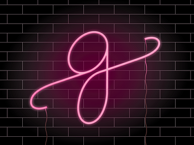 G 36 days of type g illustration neon pink typography