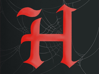 H 36 days of type h illustration spider spiderweb typography