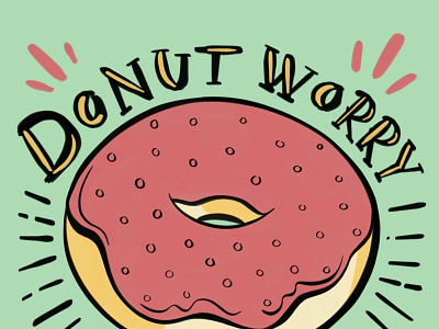 Be Happy diner donut donuts illustration pun sticker