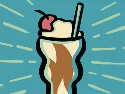 Shake it! diner illustration milkshake polaroid sticker