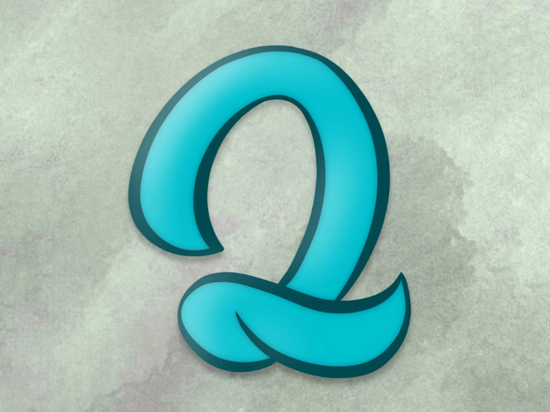 Letter Q - 36 Days of Pins q typography lettering drop cap enamel pin pin 36 days of type