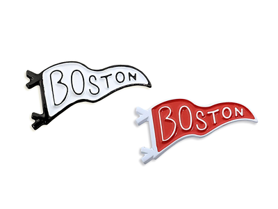 Boston Pennant Pins boston enamel pin lapel pin massachusetts pennant pin