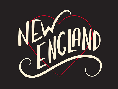 New England boston hand lettering home lettering love massachusetts new england