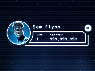 Sam Flynn future futuristic glow profile profile card sam flynn tron ui