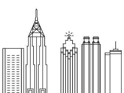 Atlanta (WIP) city illustration mono stroke width skyline vector