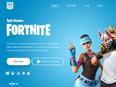 Fortnite - website concept design