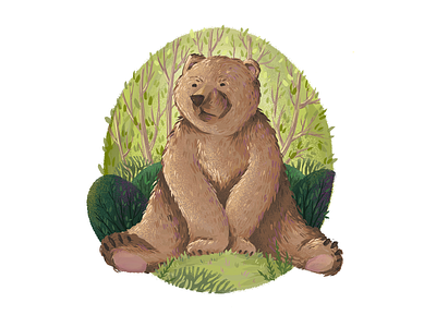 Bear animals art bear book illustration childrens illustration cute digitalart forest illustration illustrations wood