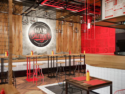 "HAMburger" cafe branding' Krasnodar branding cafe character color design illustration logo package restaraunt type typography брендинг вектор дизайн иллюстрация кафе логотип пакет персонаж цвет