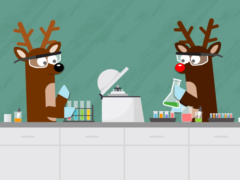 Chemdeer after effects chemistry christmas illustration lab motion design reindeer science