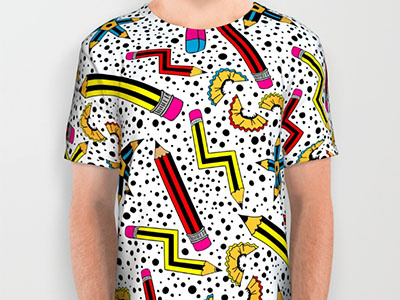 Pencil Print T-Shirt fashion graphic design illustration pttern design repeat pattern textile design