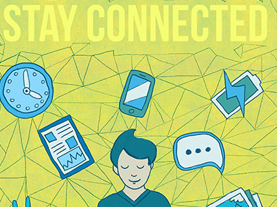 Stay Connected digital drawing editorial graphic design illustration poster