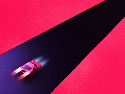 Car experiment 3d car cinema 4d lights road