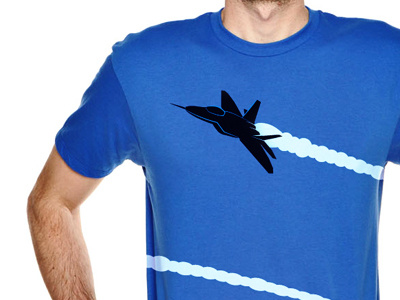 T-shirt - Fighter Jet blue fighter jet t shirt trail