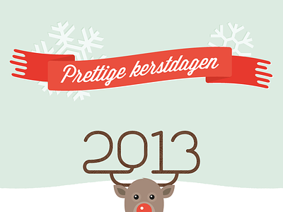 Christmas card 2013 antlers card christmas new years reindeer scarf snow snow flake wisdom script