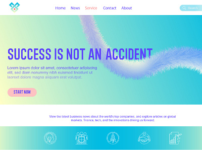 Success is not an accident landing page branding design graphic design icons illustration landing page logo ui ux vector wab