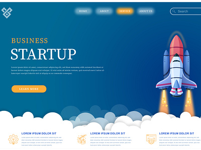 Startup business company landing page branding business design gradient graphic design icons illustration landing page logo startup ui vector web web design