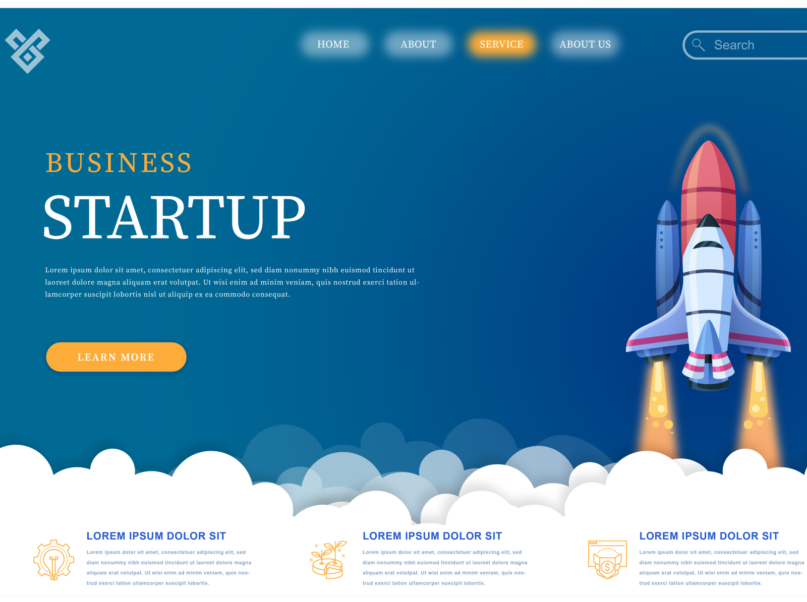 Startup business company landing page by Khawla Rhaskali on Dribbble