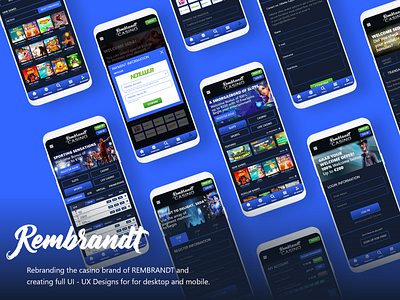Rembrandt Casino & Sports - Rebranding // UI UX app betting branding casino design logo responsive sport ui ux web
