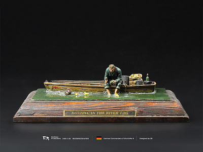 Boating in the river handwork model