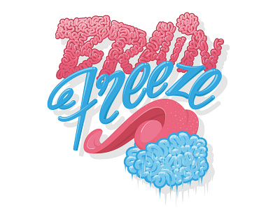 Brain Freeze illustration poster typography vector artwork