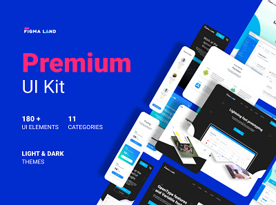Figma - Premium UI Kit design design resources design system figma freebies landing page ui ui kit
