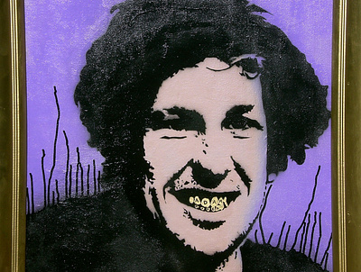 Adam baker portrait spray paint stencil