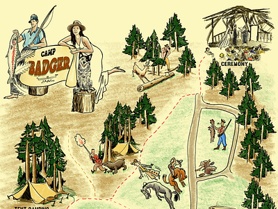 Camp badger wedding map