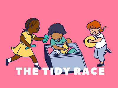 The tidy race children illustration kids linework photoshop playtime