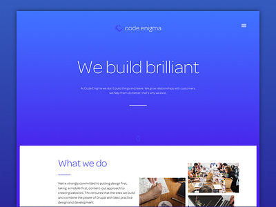 The new homepage blue design gradients web