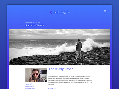 Profile page design page profile web