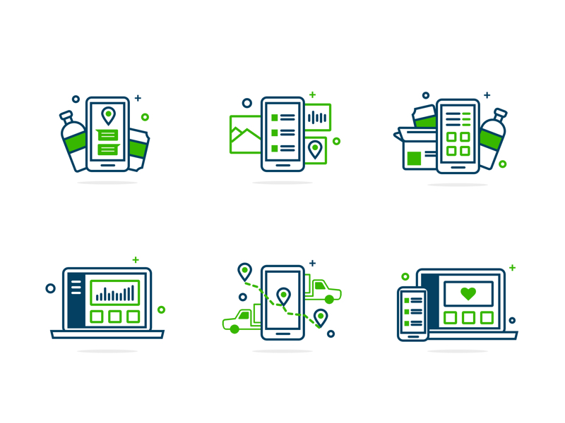 Icons for Kabadiwalla Connect by Sonaal Bangera on Dribbble