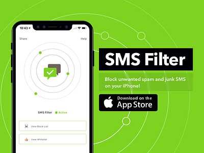 SMS Filter for iPhone blacklist block block spam blocklist filter iphone junk sms sms spam whitelist