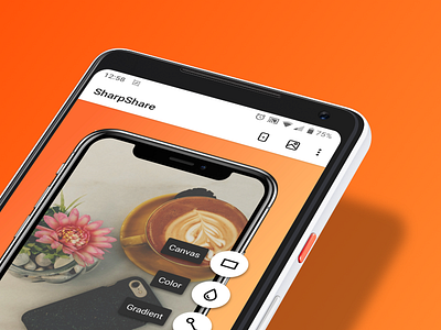 Sharpshare background colors device mockups gradient background mockups share share interface share on dribbble