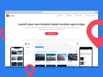Listado - Location based curation android best restaurants blue curate curate best places design food listings grey ios location mobile place listings place near me places of interest red