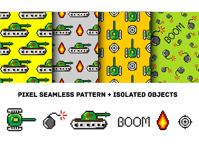 Pixel art vector objects 80s 90s aim game pattern pixel