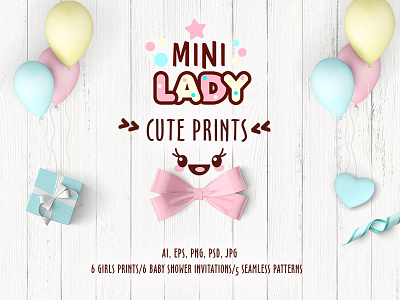 Collection of cute prints for little girls