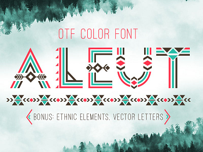 Tribal Aleut OTF color font aleut alphabet ethnic font fontself tribal vector