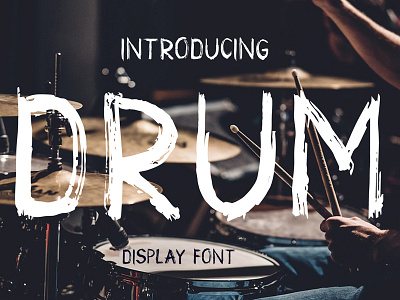 Drum. Handmade brush display font