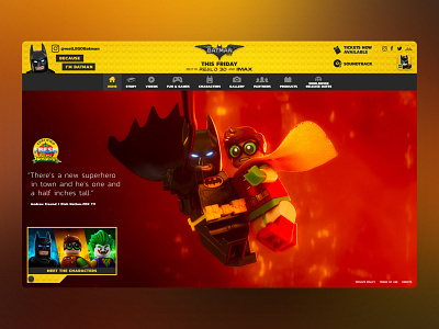 LEGO Batman Movie Website design entertainment kids ui ux website