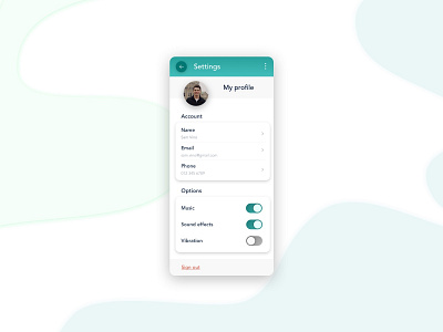 #daily UI 007 Settings app design minimalism minimalist mobile app profile settings ui ux