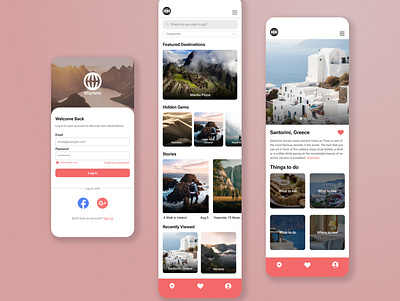 Travel App Screens design graphic design ui