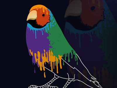 Colorful Dripping Bird animal bird design graphic design illustration nature