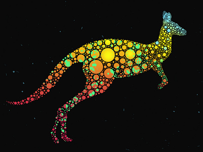 Dotted Kangaroo animal design graphic design illustration kangaroo