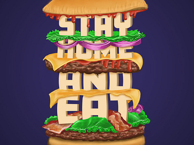 Burger Word Stack burger design food graphic design illustration