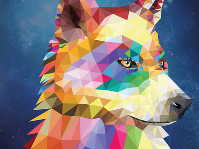 Colorful Geometric Wolf