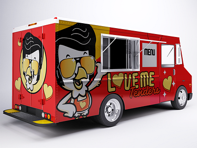 Love Me Tenders Food Truck Wrap branding design food truck graphic design illustration logo resturant