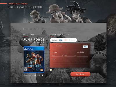 Credit Card Checkout 002 dailyui game videogame