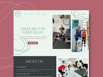Exercise Physiologist Website design ui web design